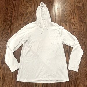 Vineyard Vines Long Sleeve Pocket White Hoodie Shirt - M